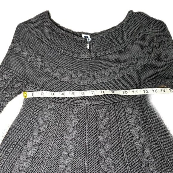 GAP Women's Y2K Baby Doll Style Cable Knit Sweater Gray Size S - Picture 3 of 5